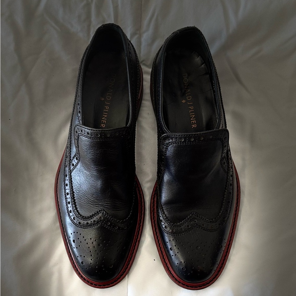 Donald J. Pliner Black Leather Men's Slip-Ons